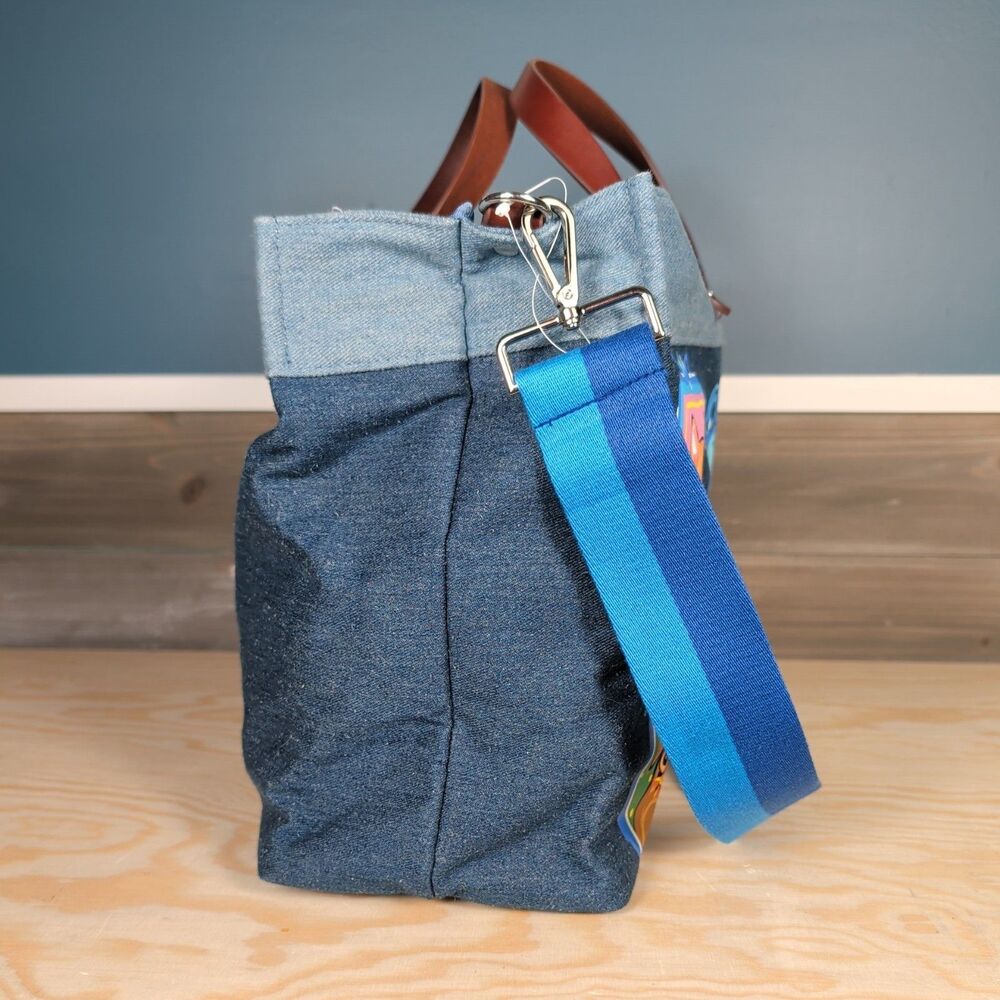 Brighton Artful At Heart Fur Family East West Denim Denim Tote Cats Dogs - Picture 5 of 12